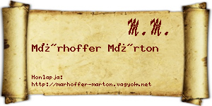 Márhoffer Márton névjegykártya