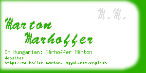 marton marhoffer business card
